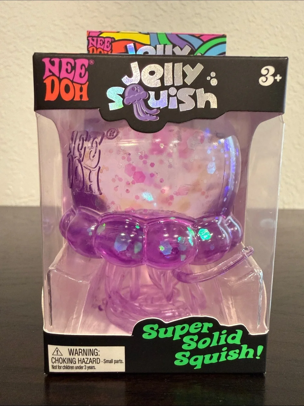 SUPER RARE NeeDoh Jelly Squish Super Solid Squish Jelly fish Toy - Purple